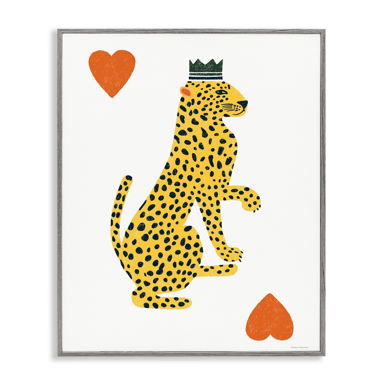 Stupell Industries Leopard & Hearts Card Framed Giclee, design by Svetlana Aleynikova